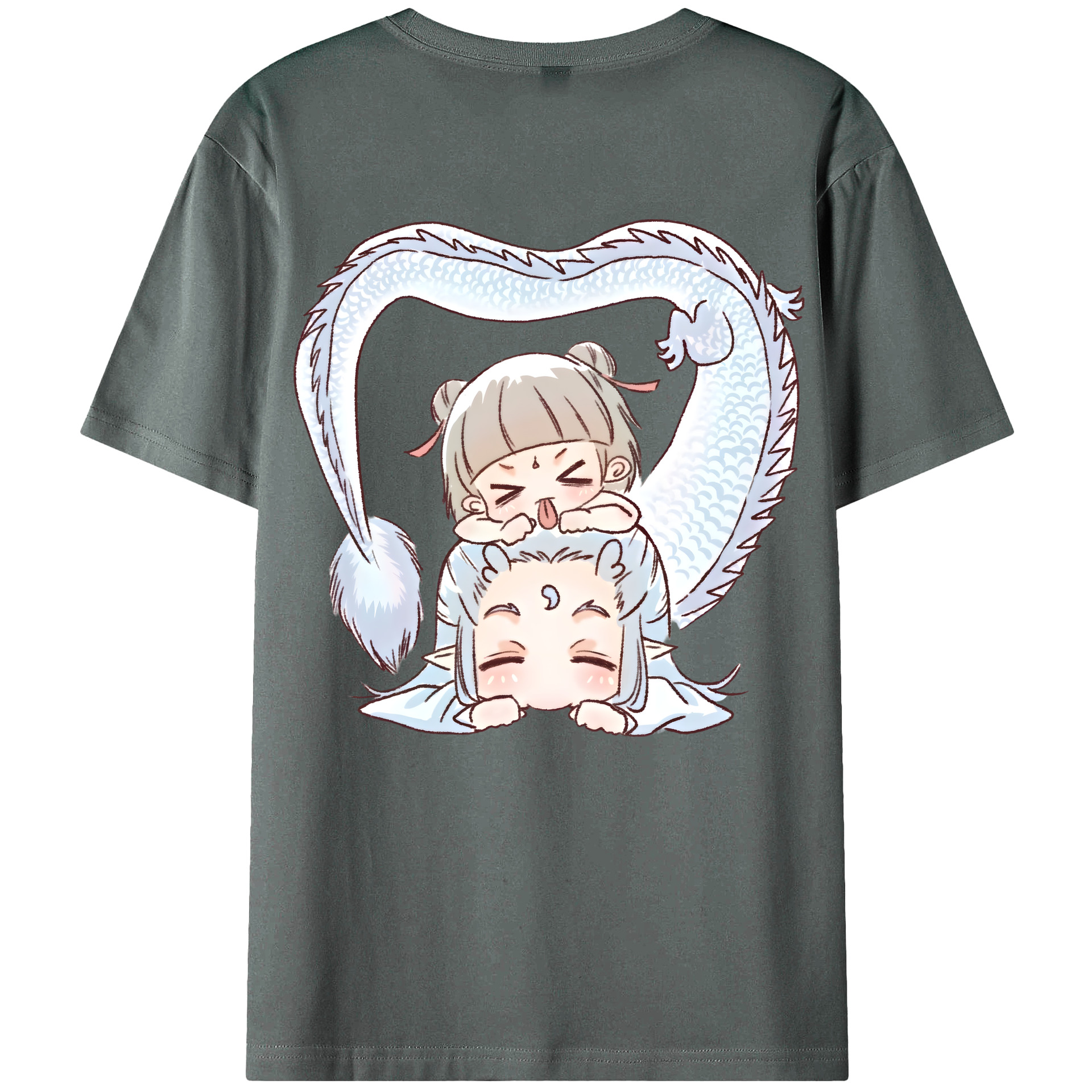 （画像用） Ne Zha 2 ナタ 魔童の大暴れ 綿100％ メンズ半袖Tシャツ（バックプリント） 通気性